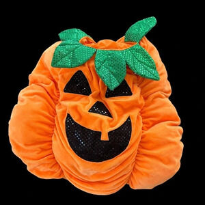 Thrill & Chills Size XXL Dog Pumpkin Halloween Costume Plush Sequins Fun Funny
